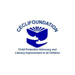 Cecli Foundation logo, child protection advocacy and literacy improvement to all children